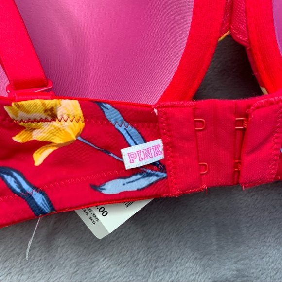 Pink Victoria’s Secret Wear Everywhere T-Shirt Floral Push-Up Bra.  36DD (NWT). - Picture 5 of 8